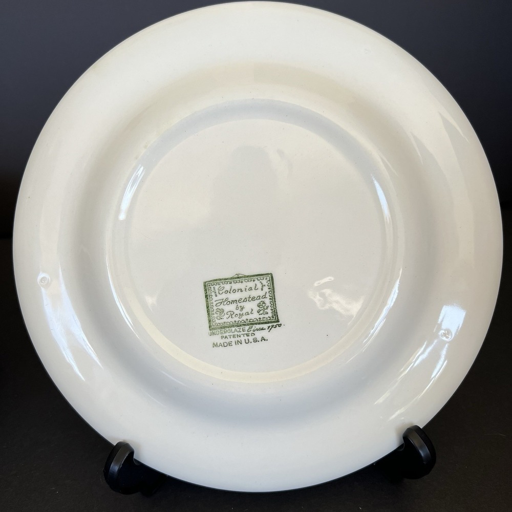 Colonial Homestead by Royal China 10" Dinner Plates Fireplace Lot Of 4 Vintage - Picture 3 of 7